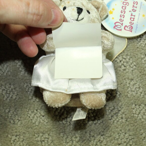 Vintage Miniature Aurora Plush Message Bear'ers 3.5" Angel Bear - Picture 2 of 5